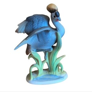 Vintage Porcelain Crowned Crane Figurine